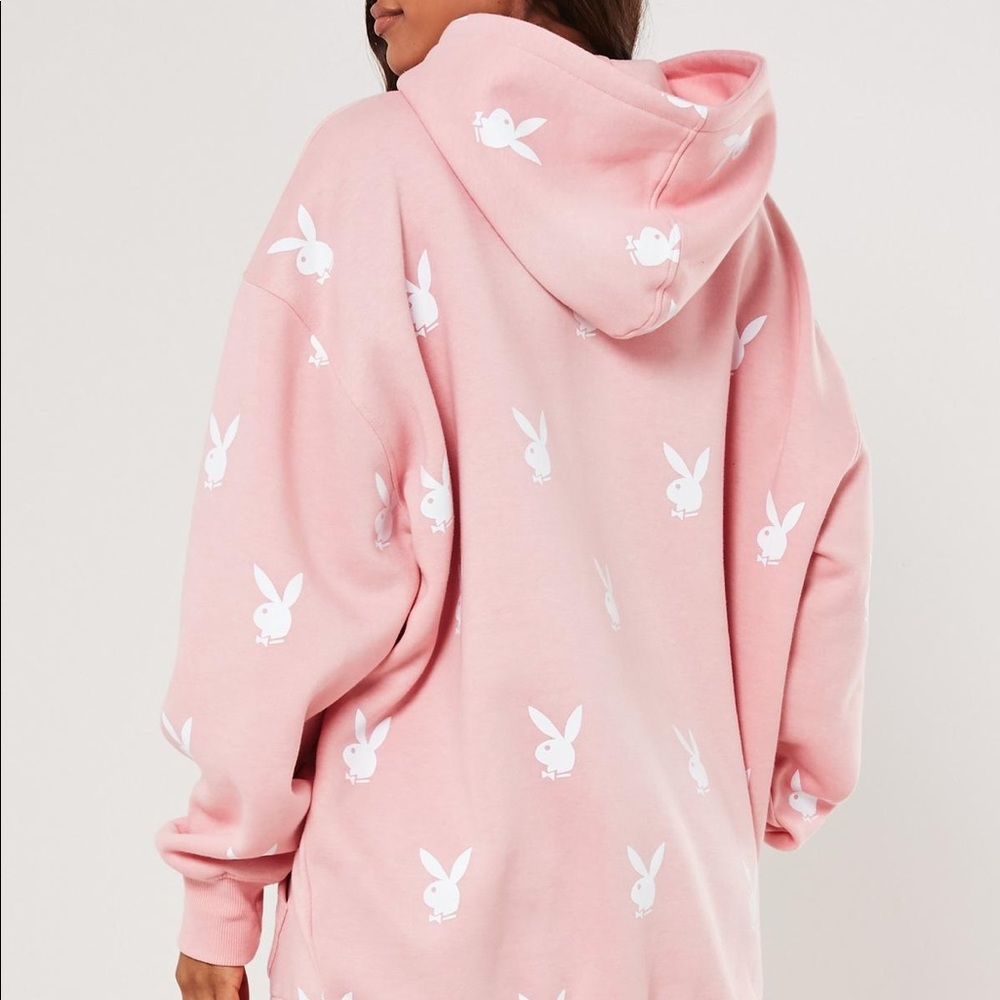 Pink Missguided X Playboy oversized sweater dress